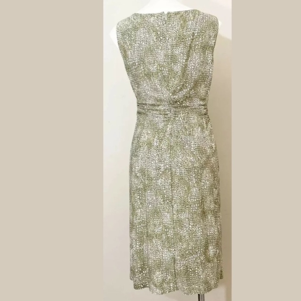 Adrianna Papell Olive Green and Silver Embellished Sheath Dress - Picture 5 of 8